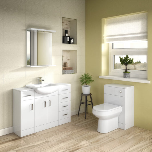 Fairford Opto 600mm Gloss White WC Unit (330mm deep)