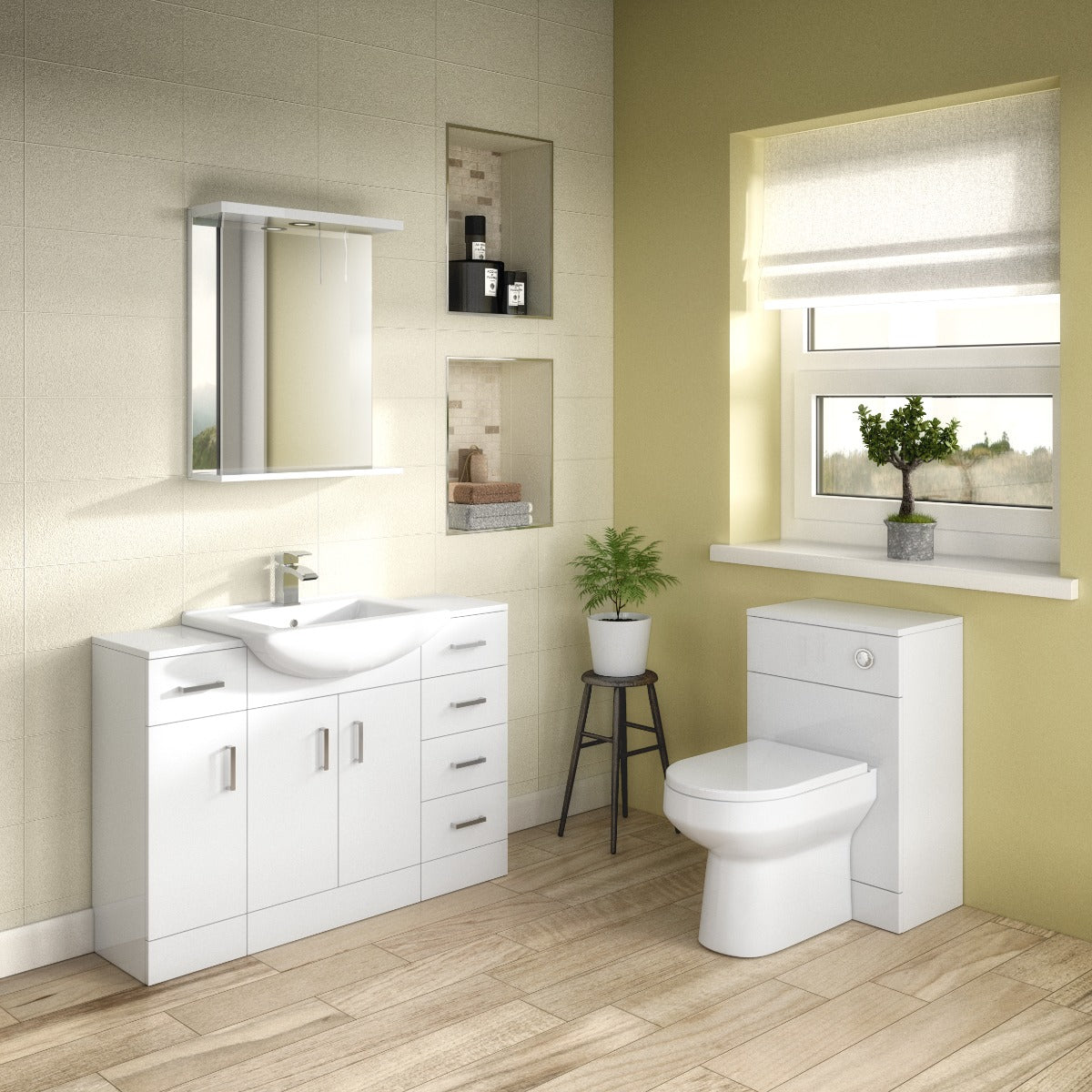 Fairford Opto 500mm Gloss White WC Unit (300mm deep)