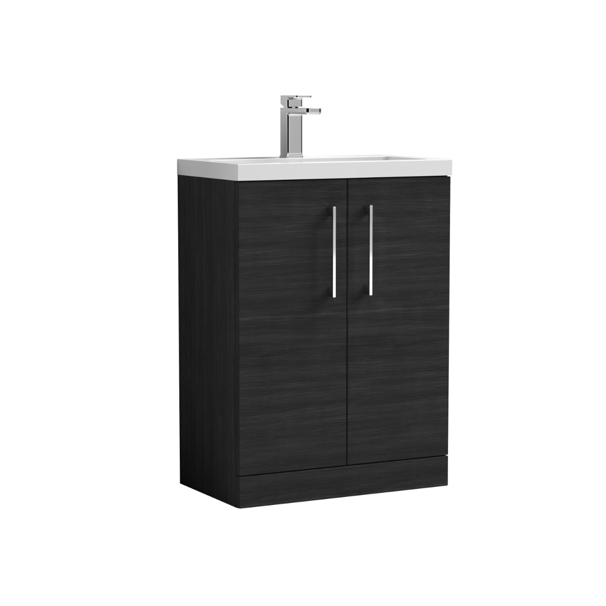 Fairford Aspri 2 600mm Charcoal Black Floor Standing Vanity Unit