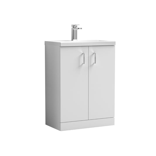 Fairford Aspri 2 600mm Gloss White Floor Standing Vanity Unit
