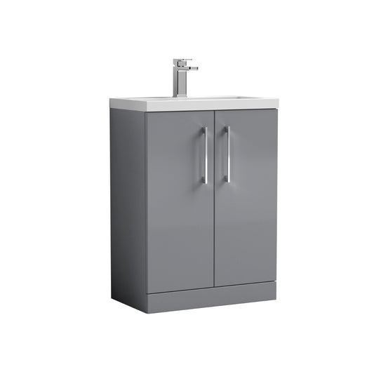 Fairford Aspri 2 600mm Light Gloss Grey Floor Standing Vanity Unit