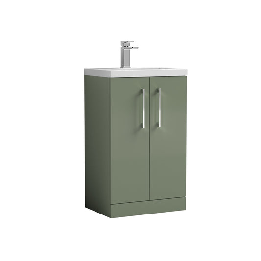 Fairford Aspri 2 500mm Satin Green Floor Standing Vanity Unit