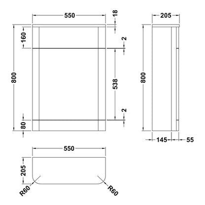 Fairford Flow 550mm Satin Anthracite WC Unit