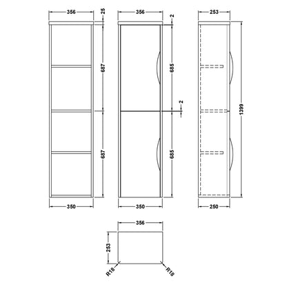 Fairford Flow 350mm Satin Anthracite Tall Storage Unit