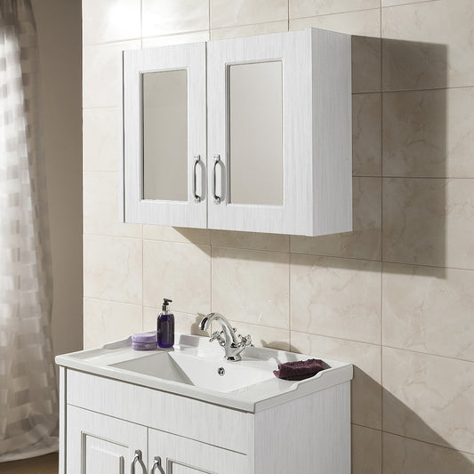 Fairford Leith 800mm White Double Door Mirror Unit