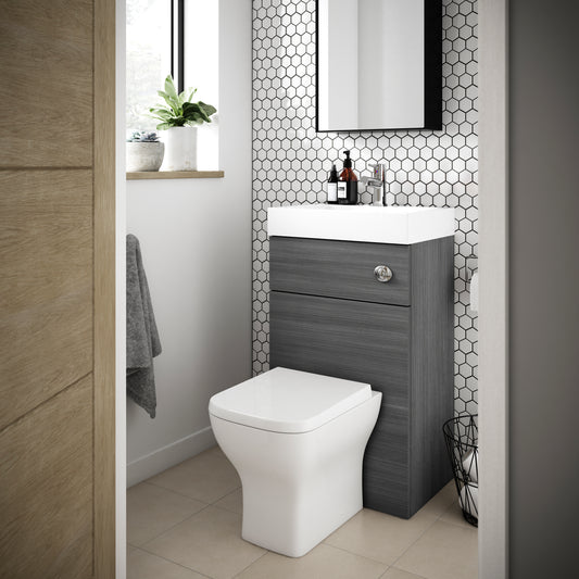 Fairford Carnation 500mm Grey Avola WC and Basin Combination Unit
