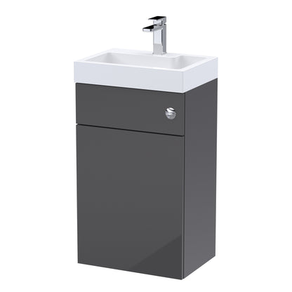 Fairford Carnation 500mm Gloss Grey WC and Basin Combination Unit