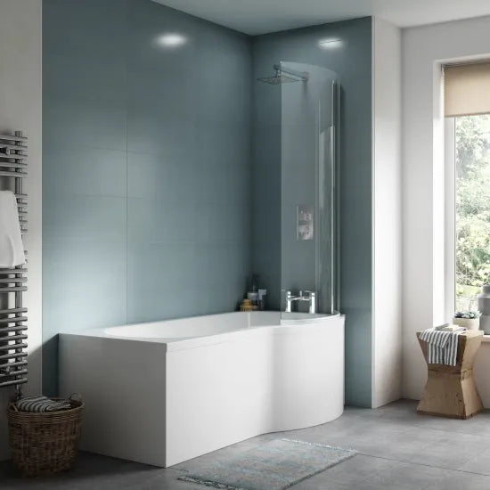 Fairford 1600 x 850mm Right Hand P Shaped Shower Bath