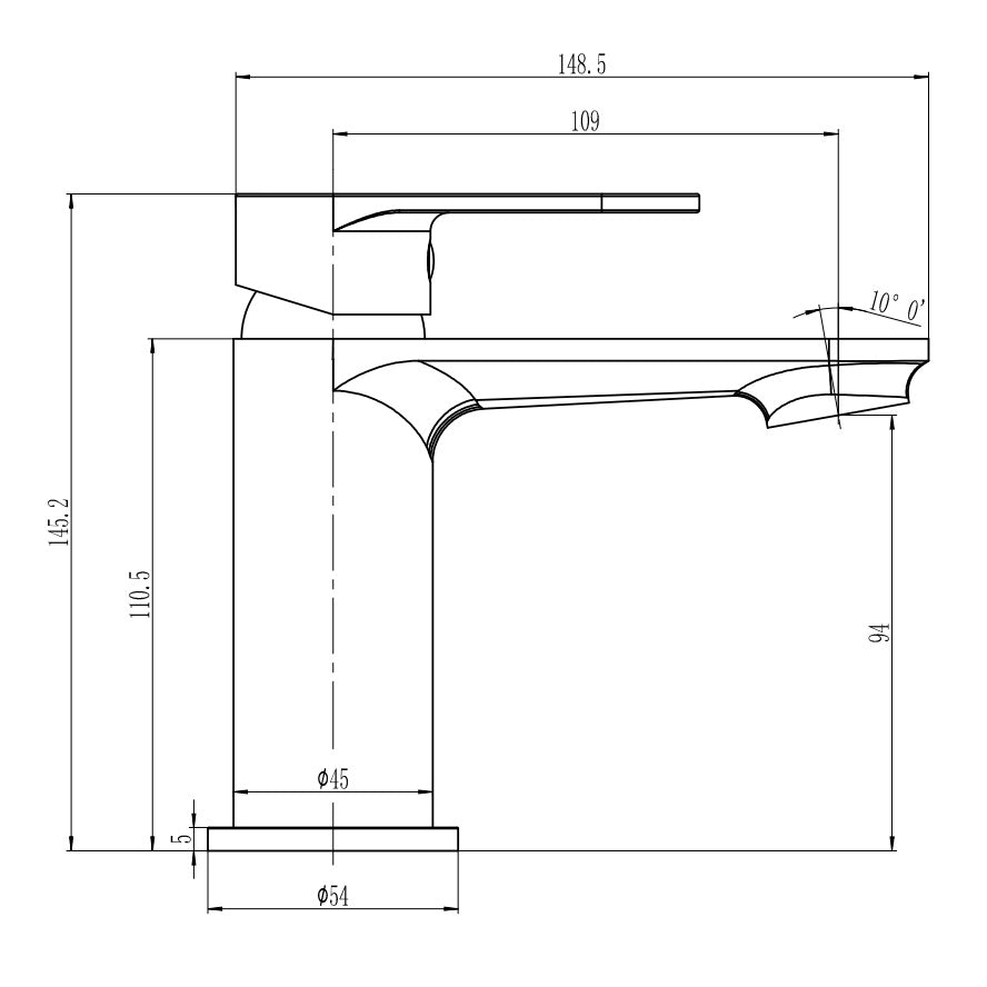 Rivato Tiber Basin Mixer with Push Button Waste