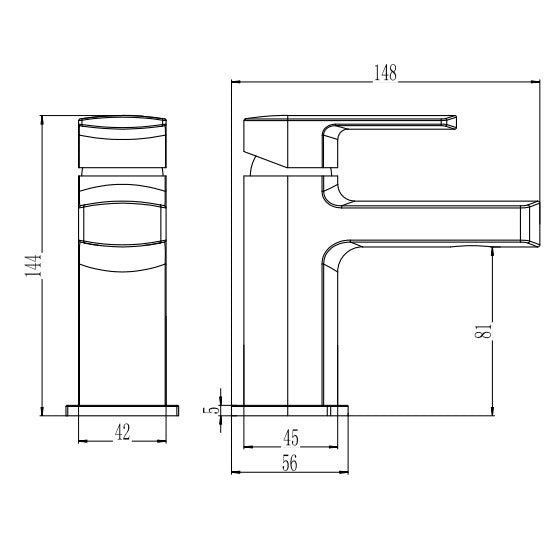 Rivato Brenta Basin Mixer with Push Button Waste