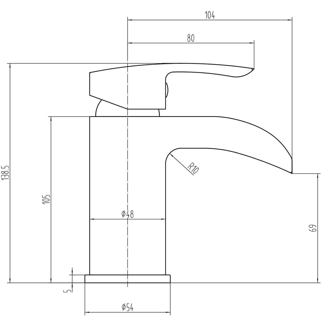 Fairford Ratoe Basin Mixer with Push Button Waste