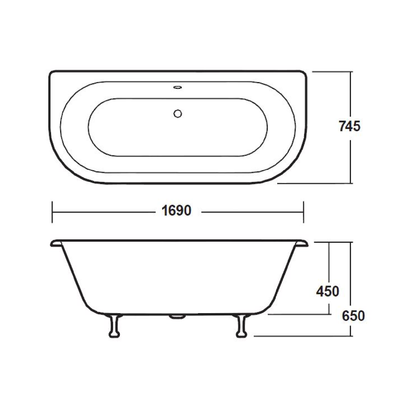 Fairford Warkworth 1700mm Freestanding Baths - Various Feet Options-Deacon Feet