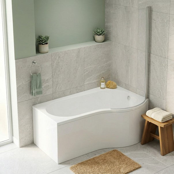 Fairford 1700 x 850 RH P Shape Bath with Screen and Panel