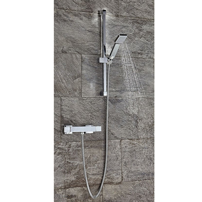 Fairford Square Riser Rail Kit - Chrome