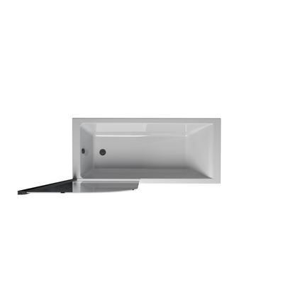 Rivato Florence 1800 x 800mm Bath with Radius Matt Black Screen