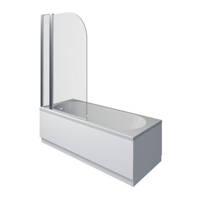 Rivato Milano 1800 x 800mm Bath with Radius Screen with Fixed Screen