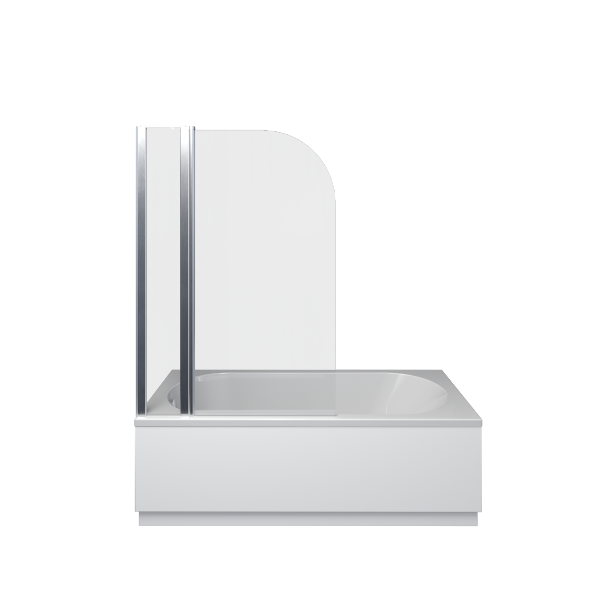 Rivato Milano 1800 x 800mm Bath with Radius Screen with Fixed Screen