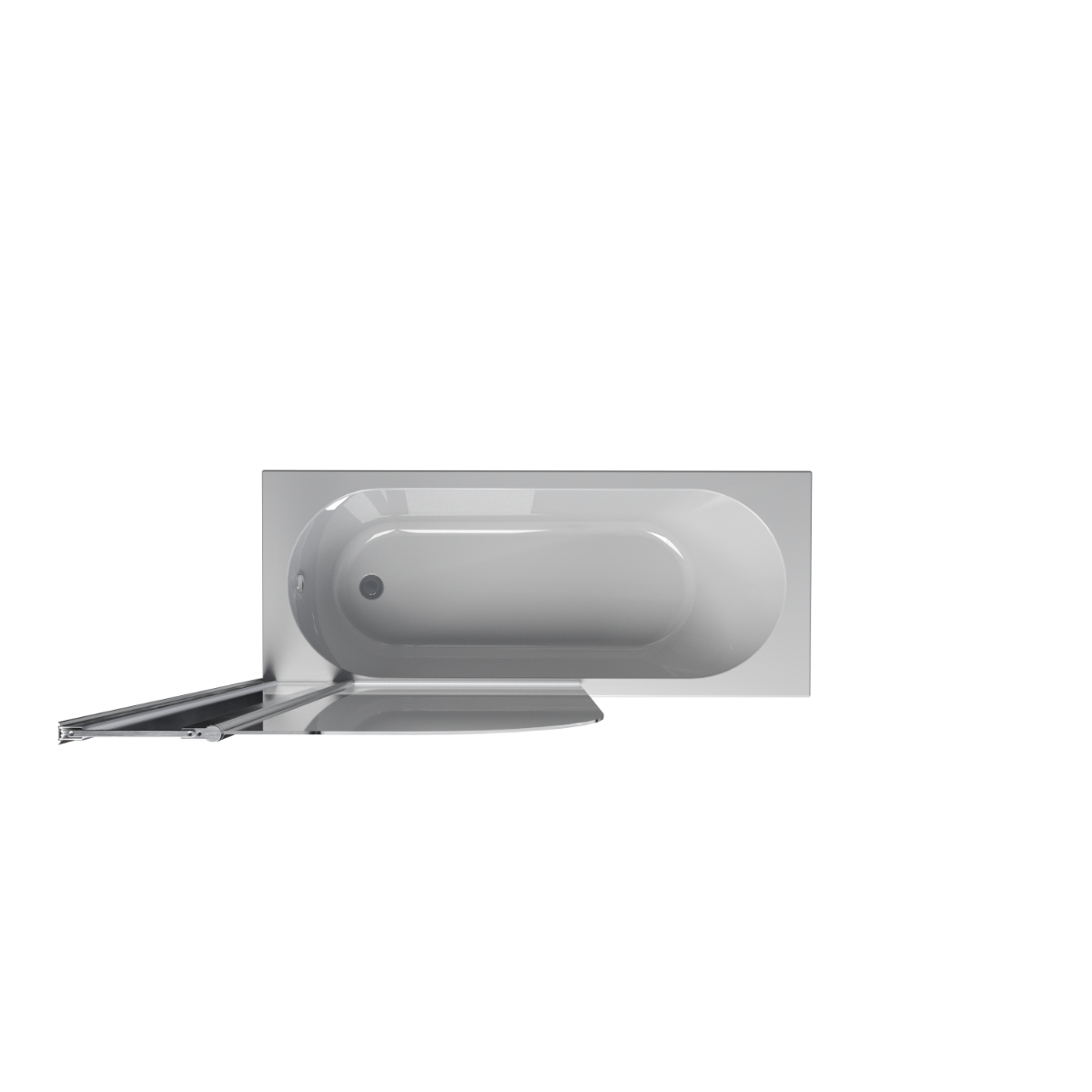 Rivato Milano 1700 x 750mm Bath with Radius Screen with Fixed Screen