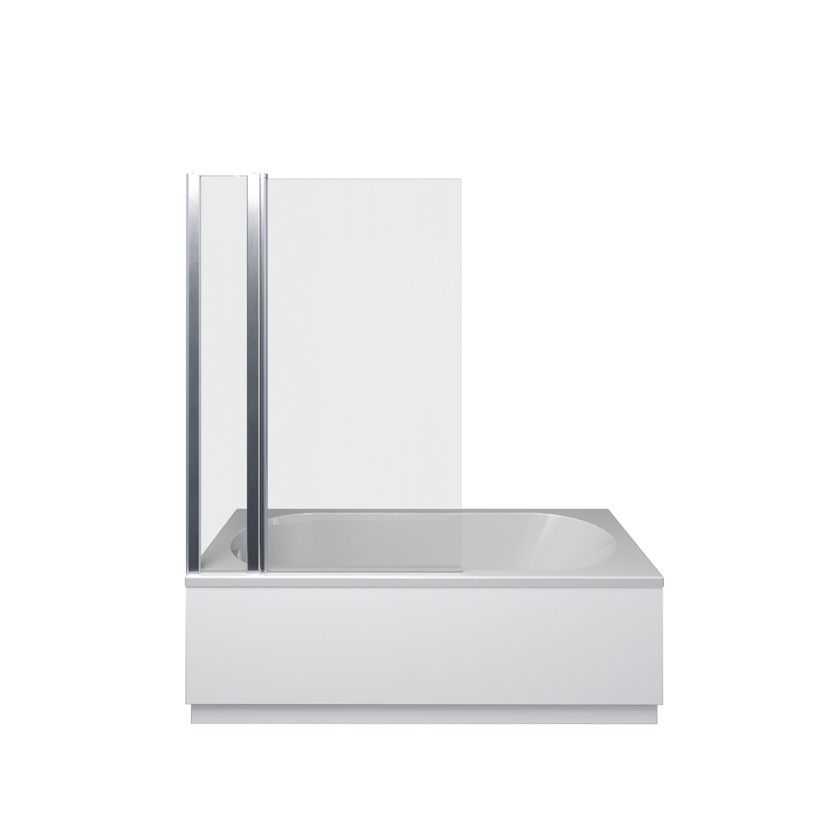 Rivato Milano 1800 x 800mm Bath with Rectangular Screen with Fixed Pan ...
