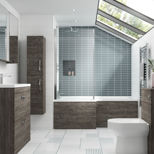 Fairford Grey Avola 1700mm L Shaped Bath Panel