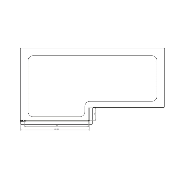 Fairford Chrome L Shape Bath Screen