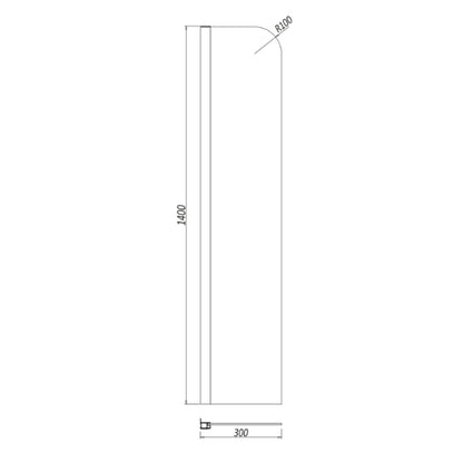 Fairford Chrome 300mm Fixed Bath Screen