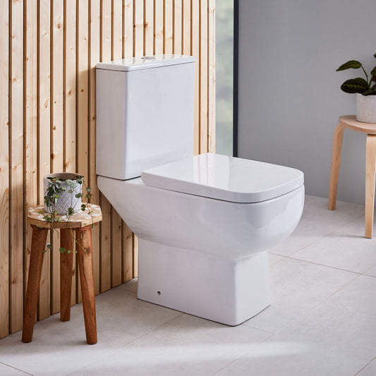 Fairford Kale Open Back Close Coupled Toilet with Soft Close Seat