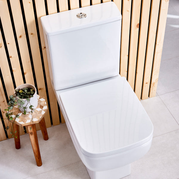 Fairford Kale Open Back Close Coupled Toilet with Soft Close Seat