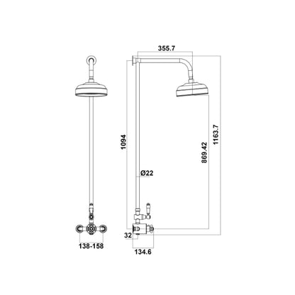 Fairford Caris Chrome Exposed Shower Kit