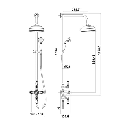 Fairford Caris Exposed Shower Kit