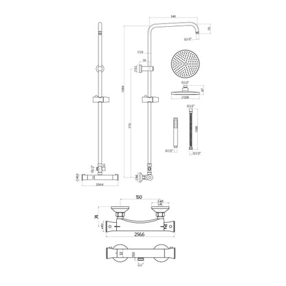 Fairford Vena Exposed Shower Kit