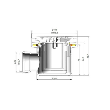 Fairford 90mm Fast Flow Shower Waste, Matt Black