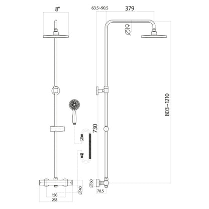 Fairford Puro Chrome Exposed Shower Kit