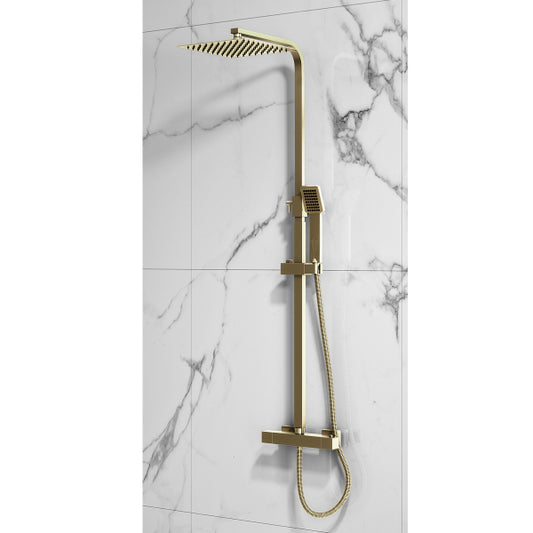 Fairford Earlwood Brushed Brass Exposed Shower Kit
