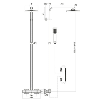 Fairford Earlwood Brushed Brass Exposed Shower Kit
