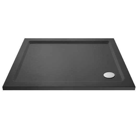 Rivato Slate Grey Rectangular Shower Tray, Corner Waste-900mm x 700mm