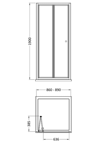 Rivato 6mm Bifold Shower Door-900mm