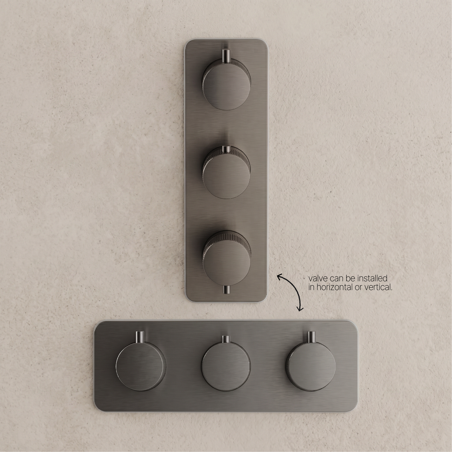 Fairford Element 7 Gunmetal Triple Shower Valve, 3 Outlet