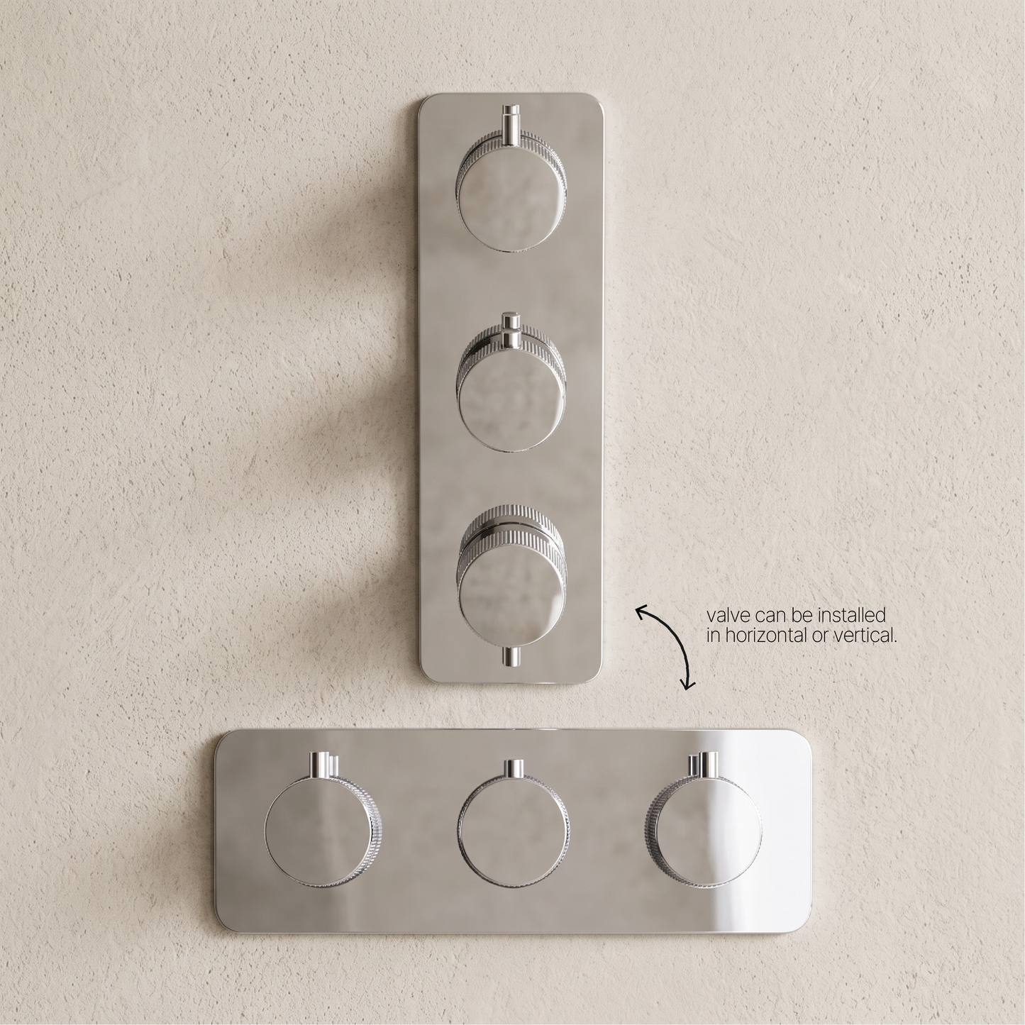 Fairford Element 7 Chrome Triple Shower Valve, 3 Outlet