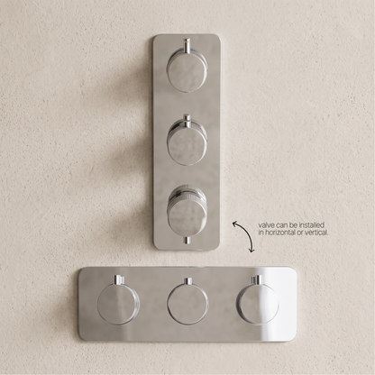 Fairford Element 7 Chrome Triple Shower Valve, 3 Outlet