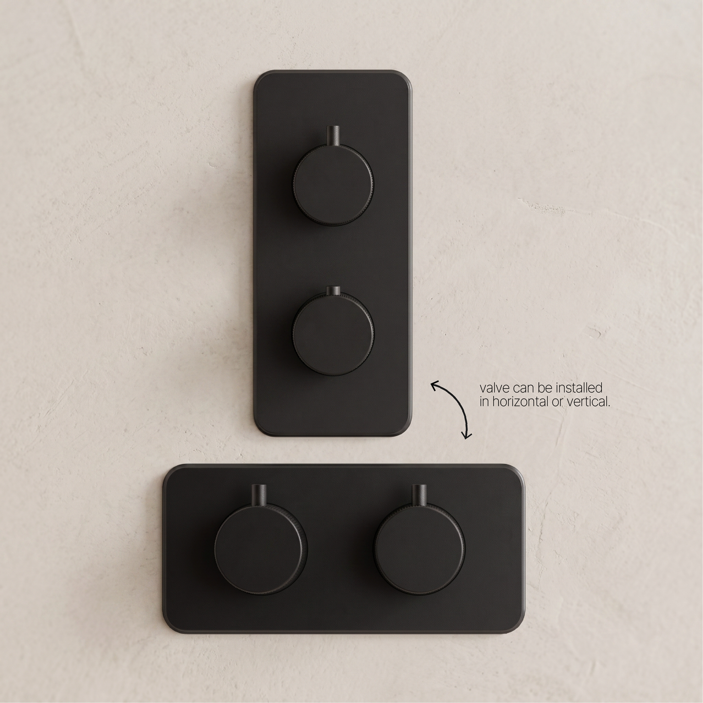 Fairford Element 7 Matt Black Twin Shower Valve, 1 Outlet
