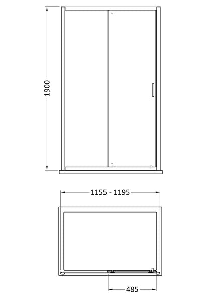 Rivato 6mm Sliding Shower Door-1200mm
