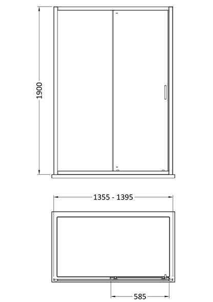 Rivato 6mm Sliding Shower Door-1400mm