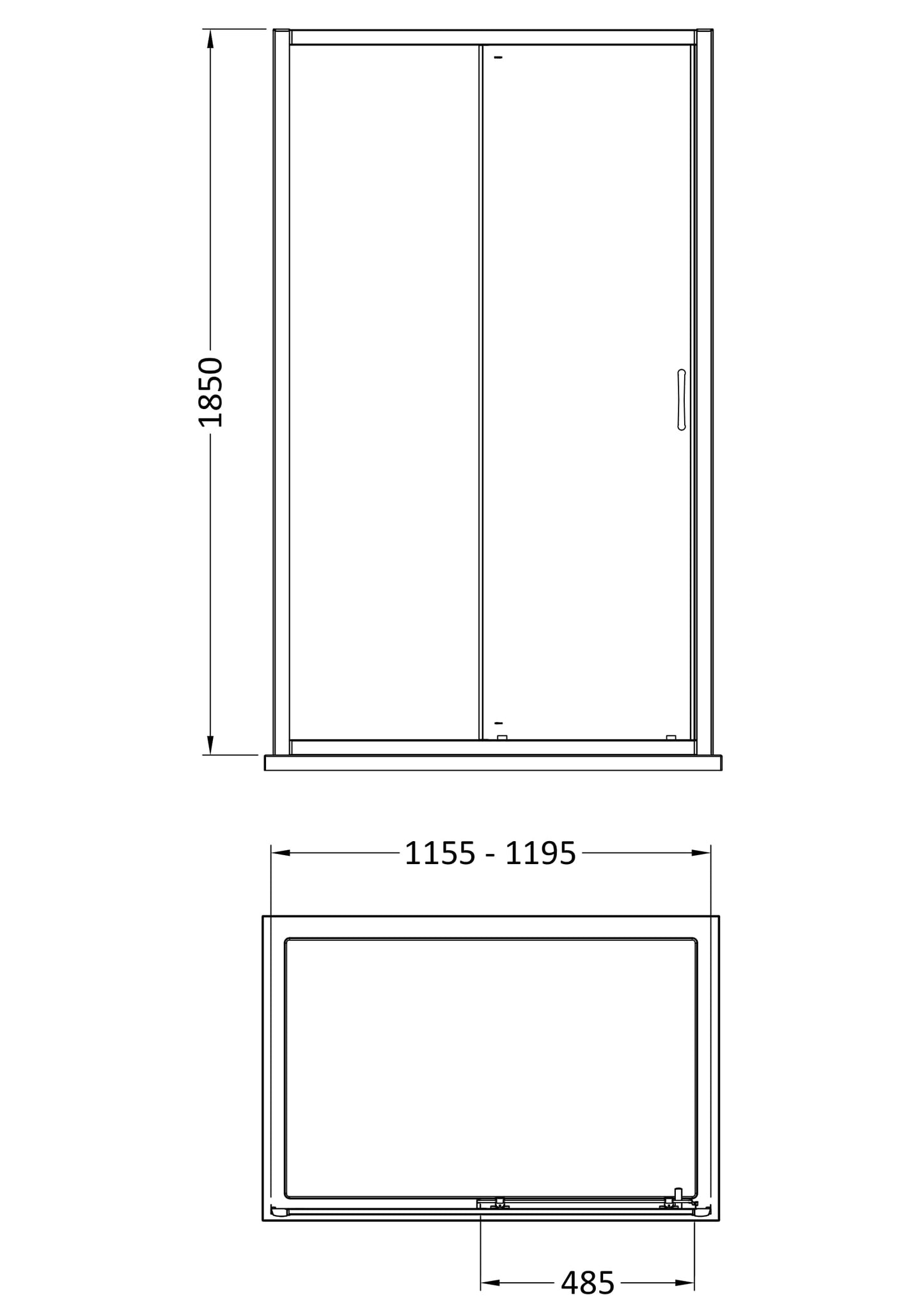 Fairford 5mm 1200mm Chrome Sliding Shower Door