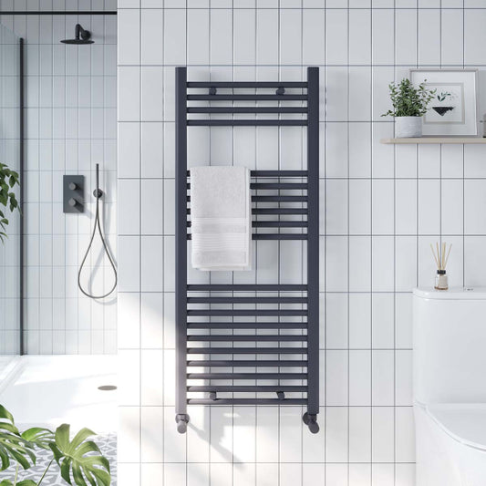 Fairford Strive Towel Radiator - 1200mm X 500mm - Black