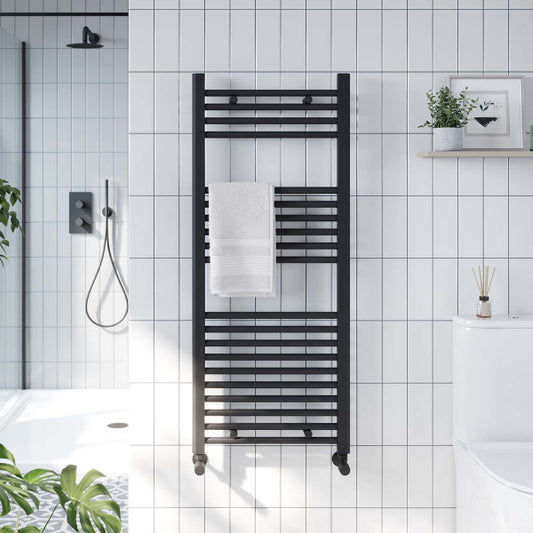 Fairford Strive Towel Radiator - 1200mm X 600mm - Black
