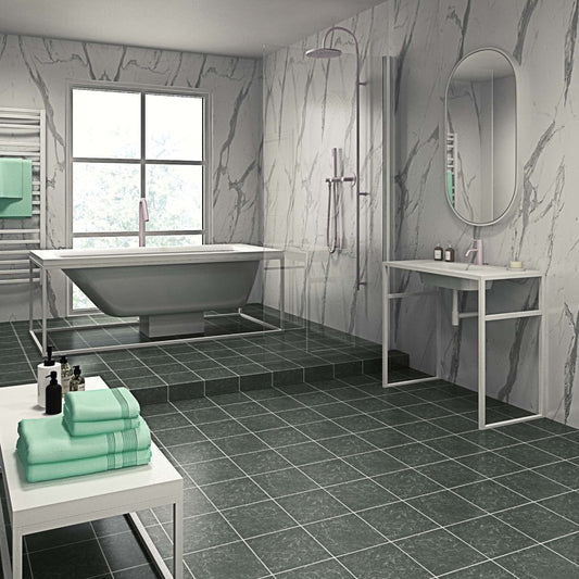 Hydraset Statuario Marble Square Edge 2400 x 1200