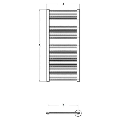 Fairford 600mm x 800mm Straight Chrome Towel Rail
