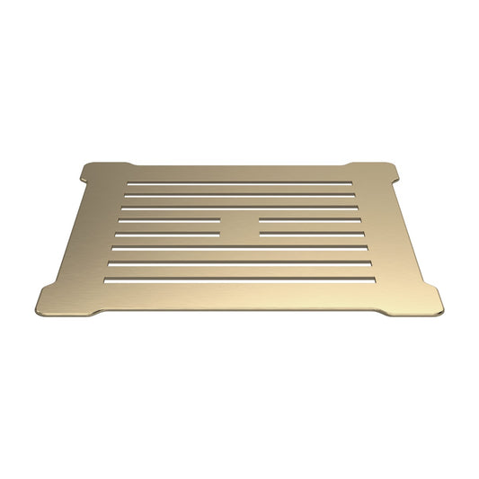 Square Shower Waste with Brushed Brass Top for Slate Trays