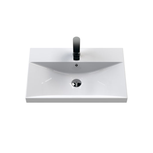 Fairford Aspri 2 600mm Solace Oak Wall Hung Vanity Unit, Thin Rimmed 40mm Basin